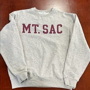 Champion Gray Crewneck Sweater with Maroon Print